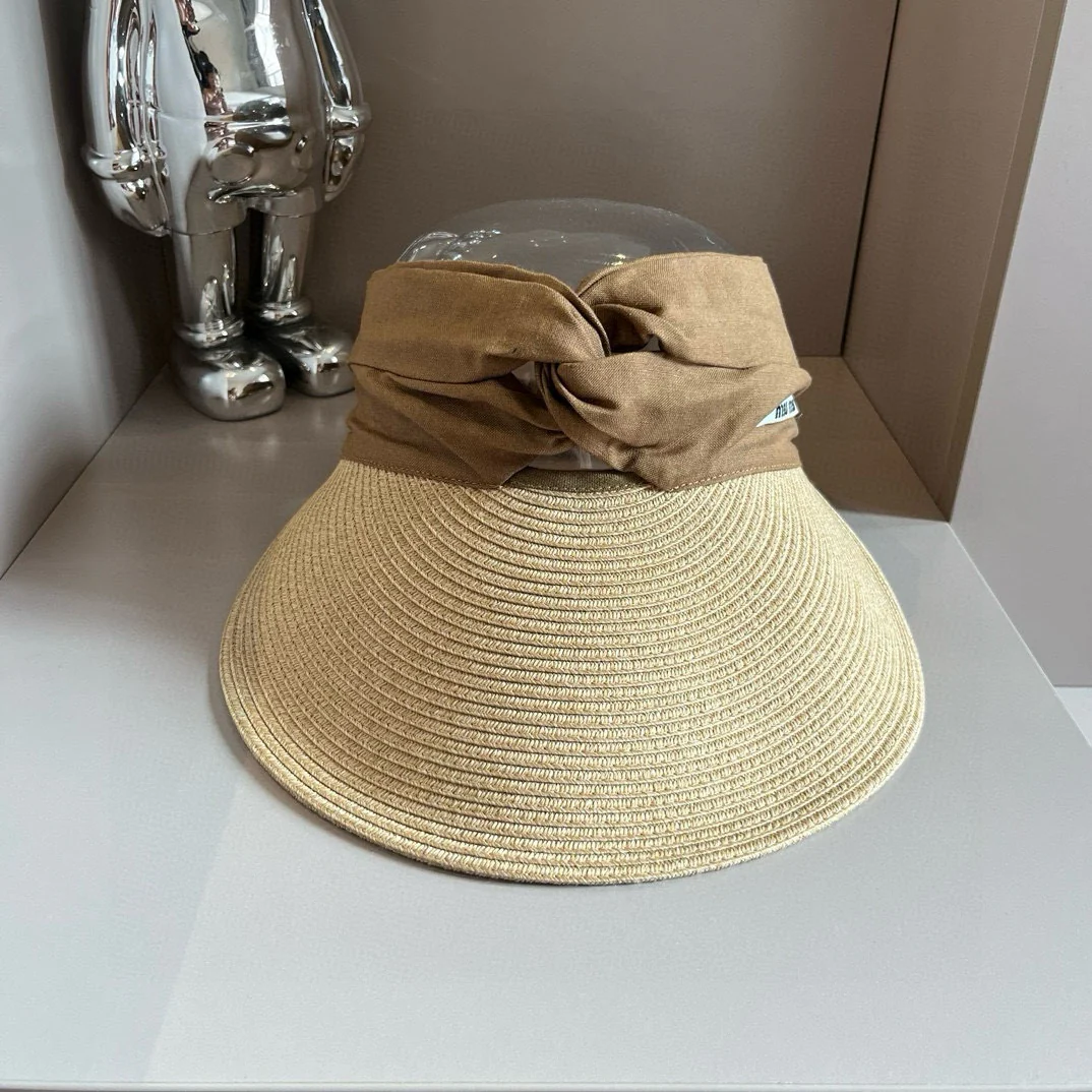 Miu Miu - Солнцезащитная шляпа в стиле пэчворк - Коричневая