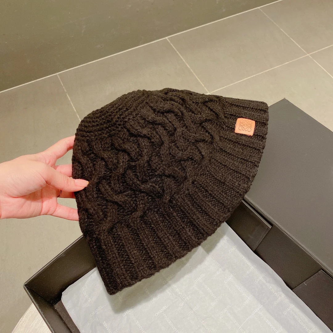 Lolway - Вязаная рыбацкая шапка - Черная - 1