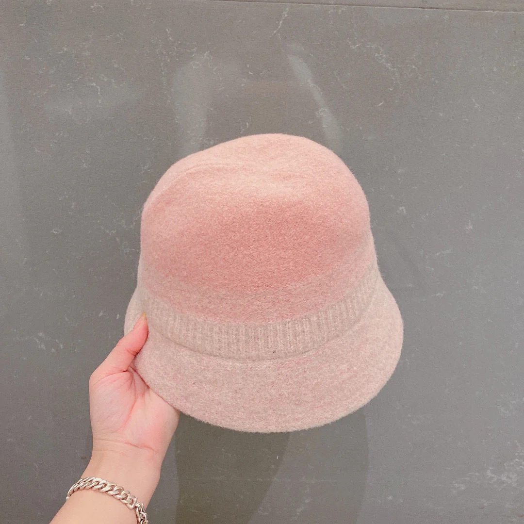 Miu Miu - Шерстяная рыбацкая шляпа с градиентным рисунком - Розовая