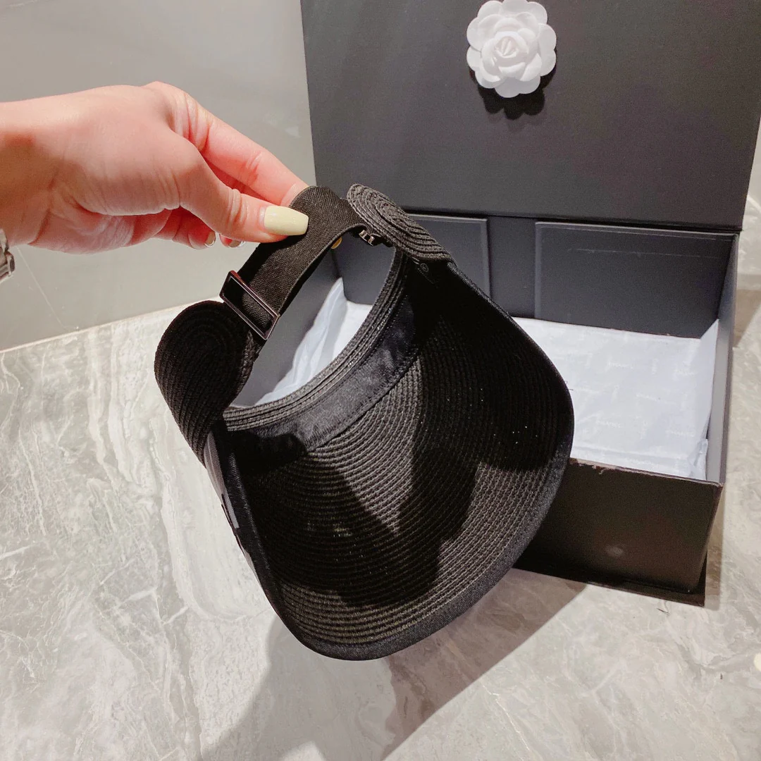 Солнцезащитная шляпа Chanel - Парик с открытым носком - Серый