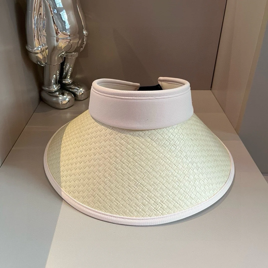 Miu Miu - Плетеная солнцезащитная шляпа - Розовая