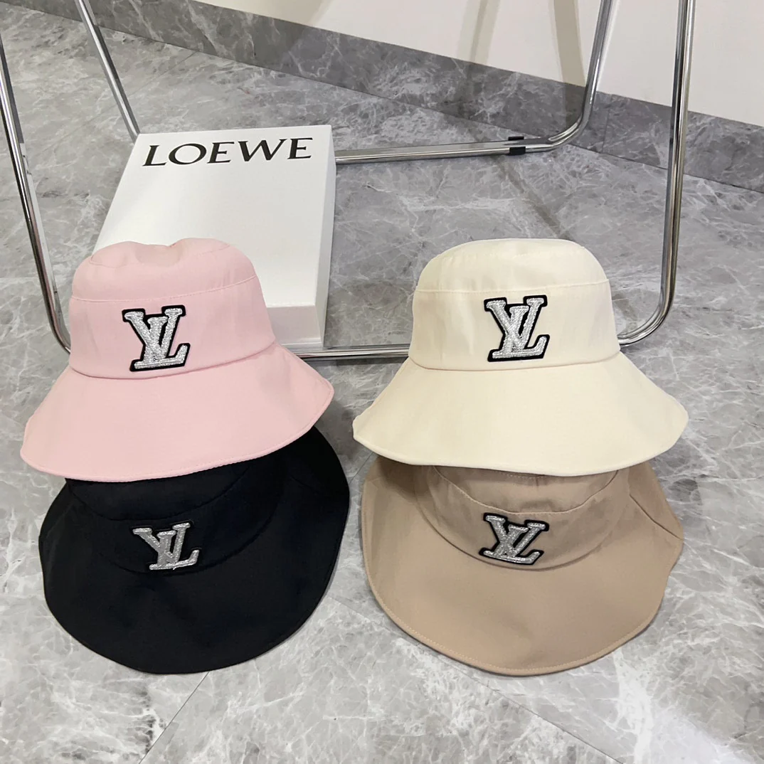 Новинка LV 2024 — Солнцезащитная шляпа с бабочкой — Белая