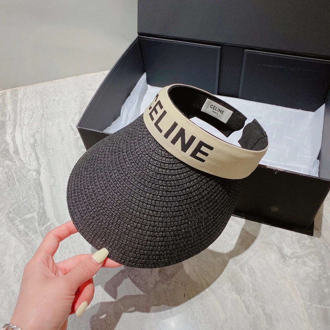 Соломенная шляпа Celine с открытым верхом