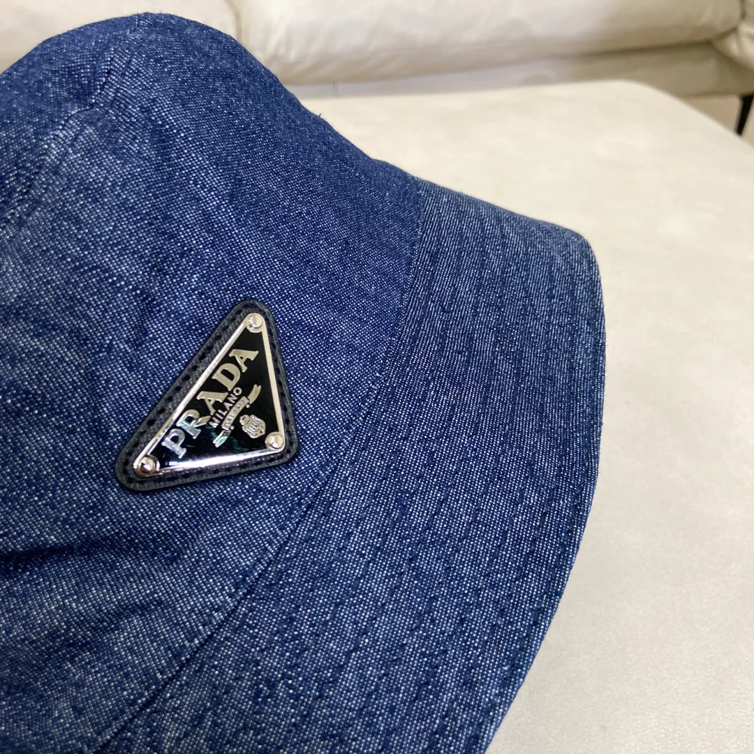 Рыбацкая шляпа Prada с эффектом потертости - Черная - 1