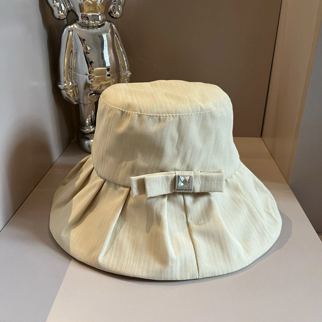 Miu Miu - Рыбацкая шляпа с солнцезащитным козырьком - Бежевый