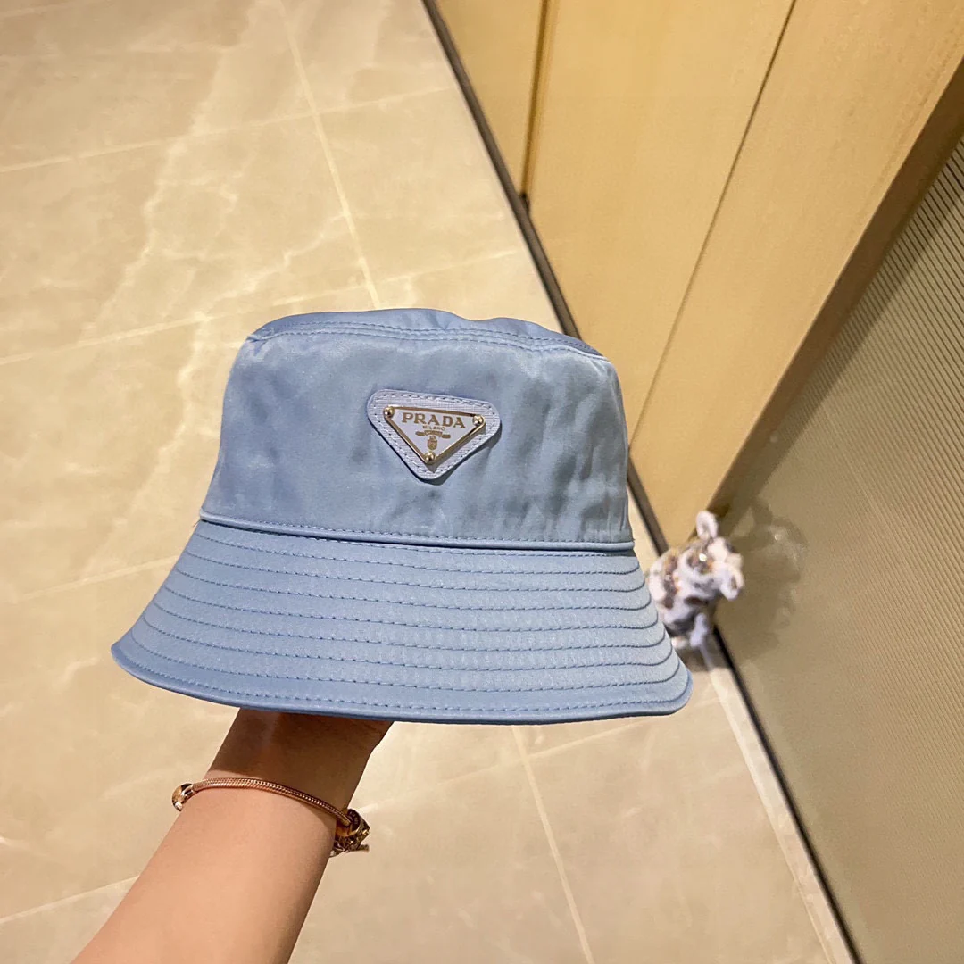 Новая ретро-панама Prada 2023 из джинсовой ткани - синяя - 1