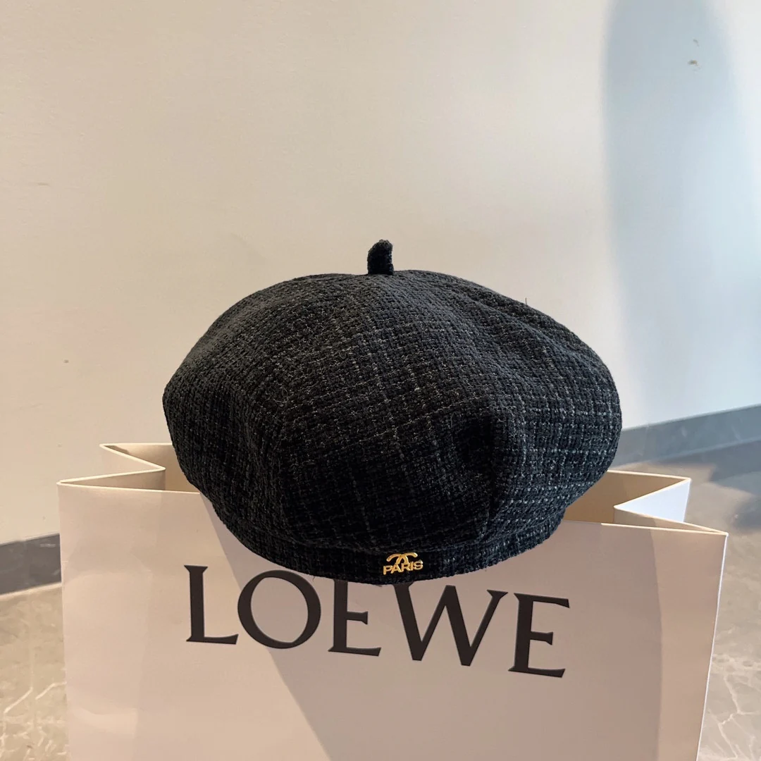 Плетеный берет Chanel - черный