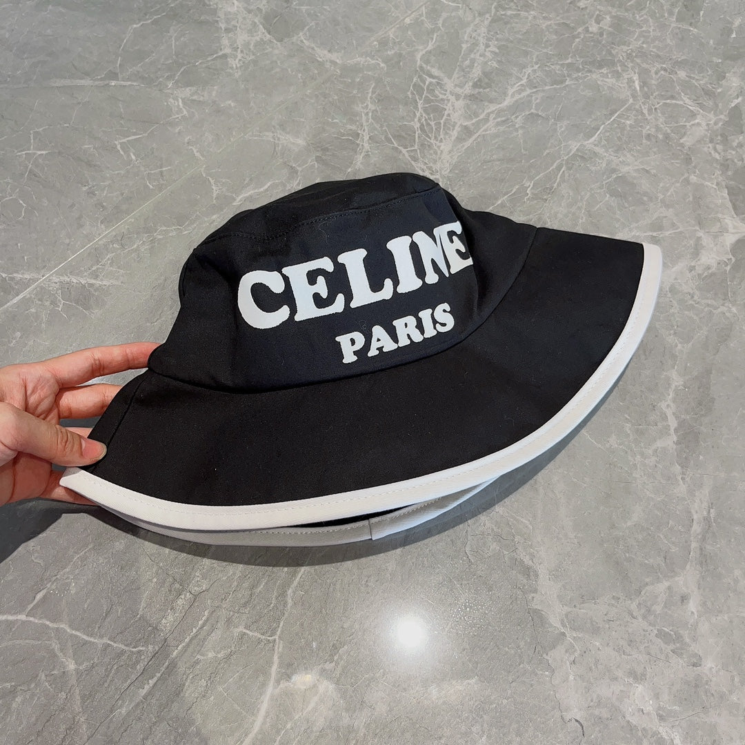 Celine - Новая осенняя панама из парусины - Черная