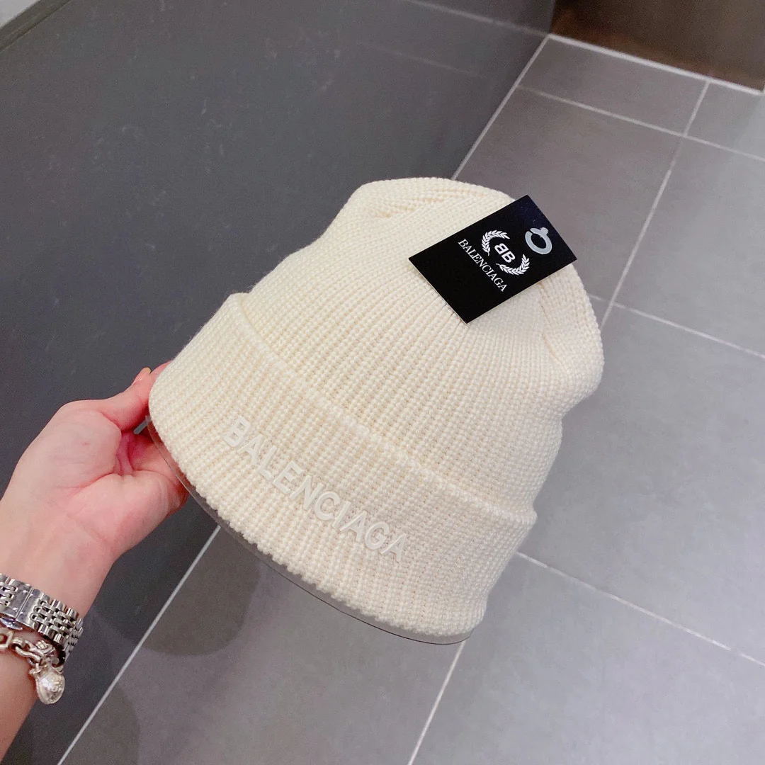 Balenciaga - Вязаная шапка-бини - Унисекс - Белая