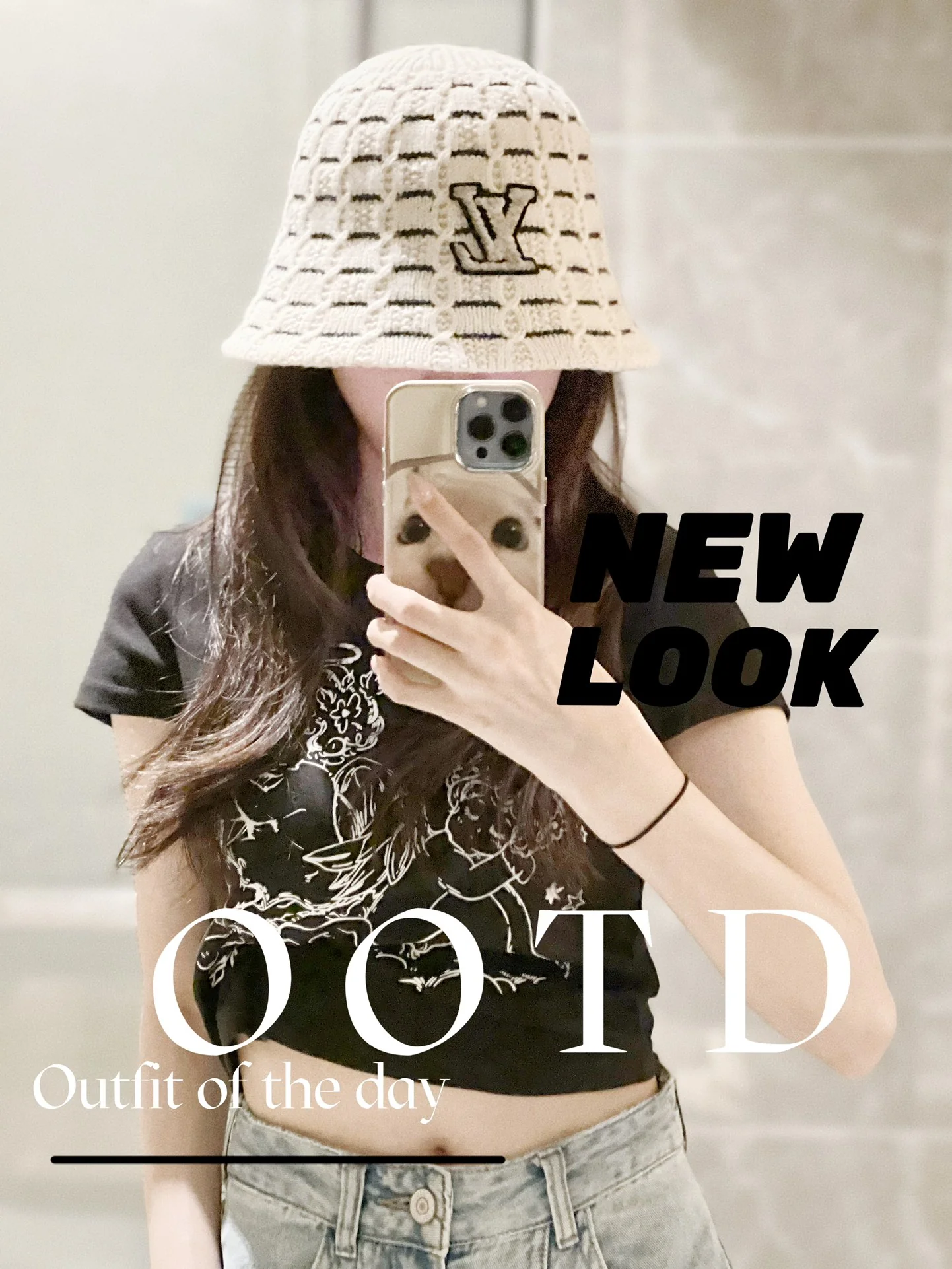 Вязаная рыбацкая шапка LV 2023 New Wave - белая