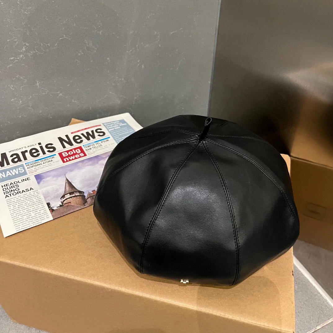 Hermes - Премиальная кожаная шляпа художника - Черная