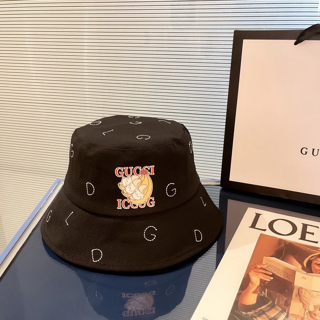 Gucci - Новая рыбацкая шляпа с вышитым котом