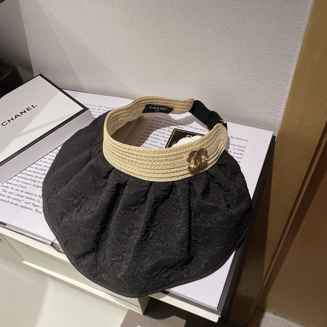 Chanel - Солнцезащитная шляпа - Открытая кепка - Шляпа-ракушка - Черная