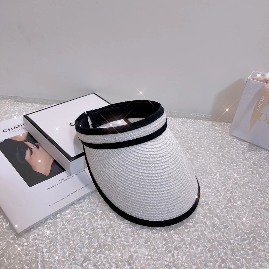 Солнцезащитная шляпа Chanel - Открытый жилет - Белый - 1