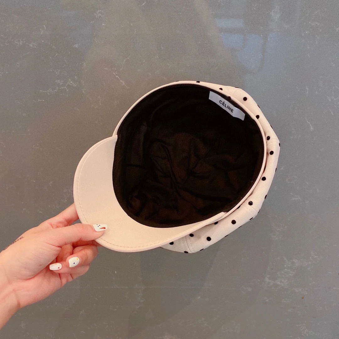 Celine - Берет в горошек - Белый