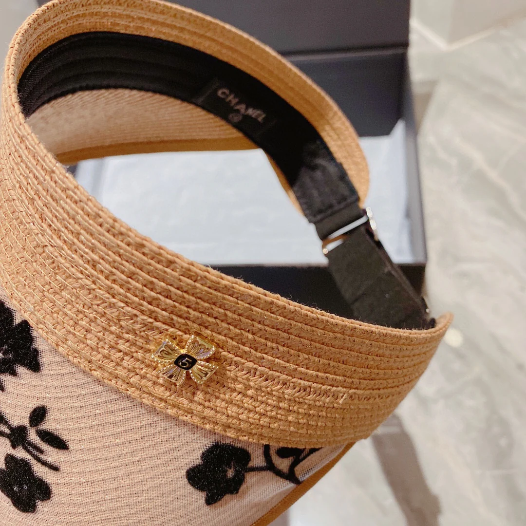 Солнцезащитная шляпа Chanel - Открытый жилет - Абрикосовый - 1