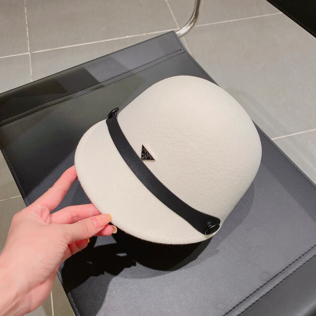 Prada - Шерстяная шляпа для верховой езды - Белая