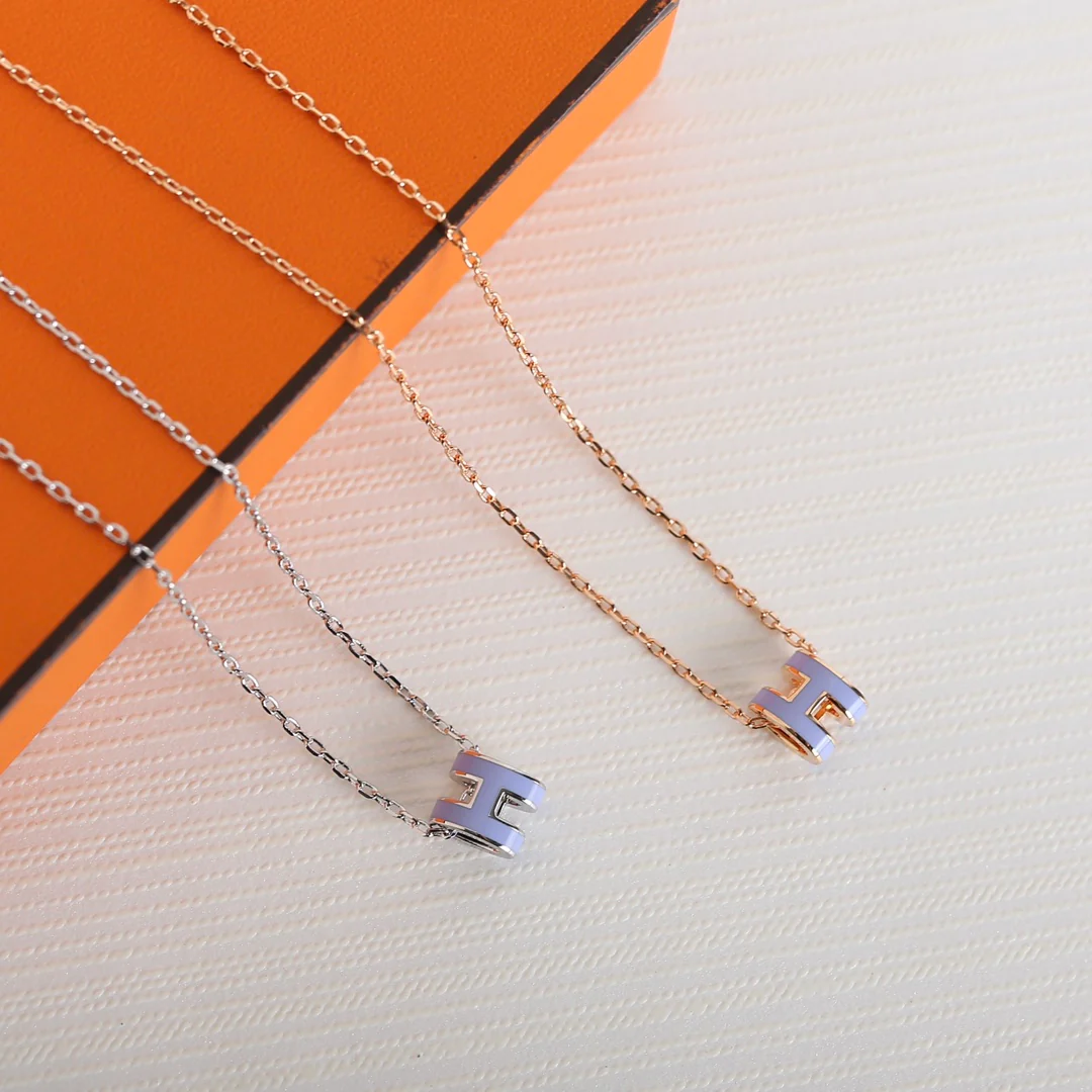 Hermes - Новое эмалированное колье H-образной формы 006