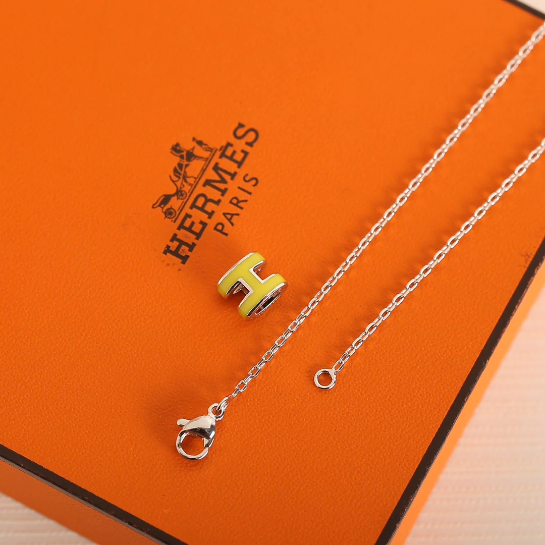 Hermes - Новое эмалированное колье H-образной формы 005