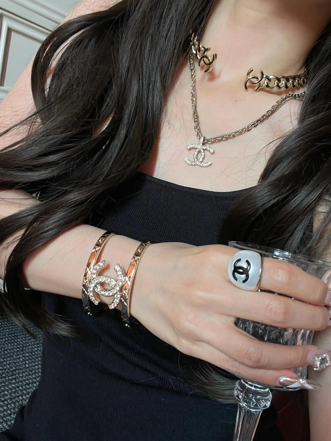 Браслет Chanel 25p Open Double C Full Grip