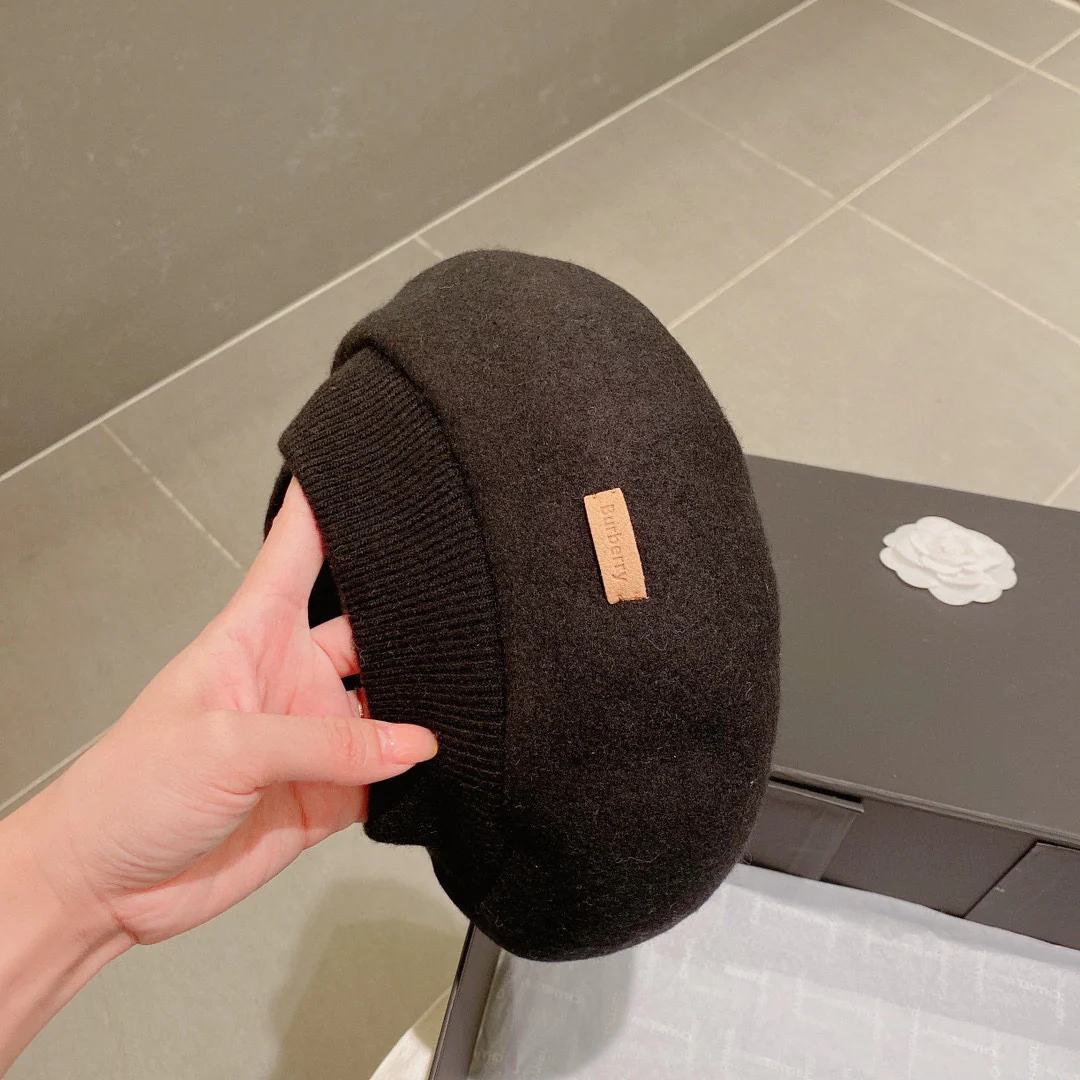 Шерстяной берет Burberry - черный - 1