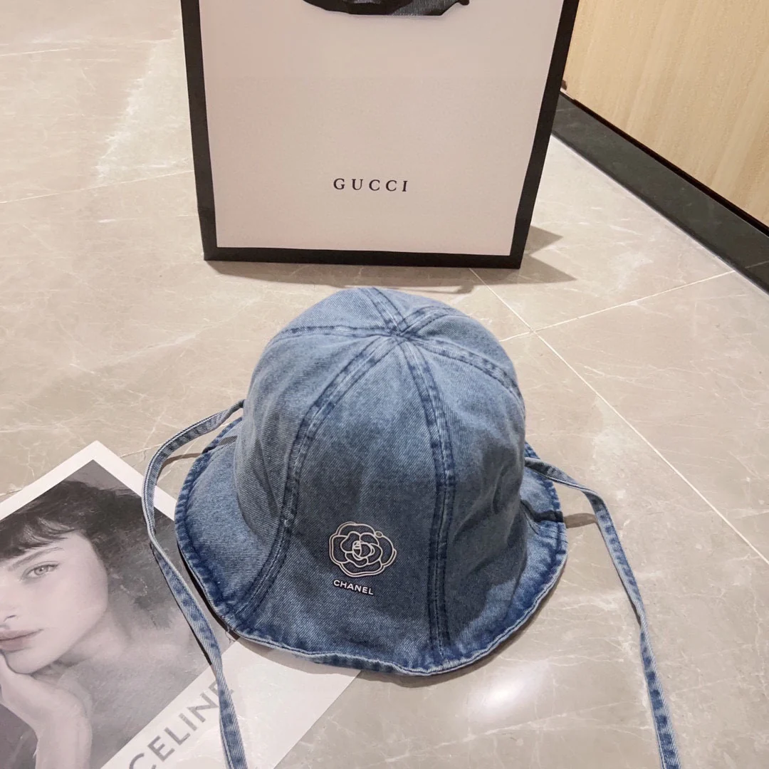 Новая джинсовая ретро-шляпа рыбака Chanel 2023 для мужчин и женщин