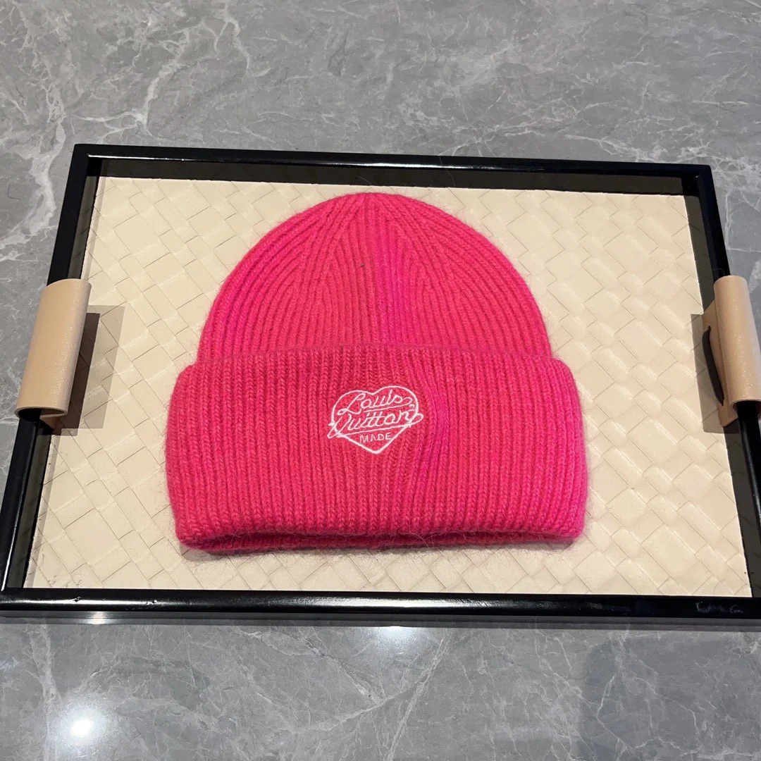 LV - Новая шерстяная шапка осенне-зимней коллекции - розовая