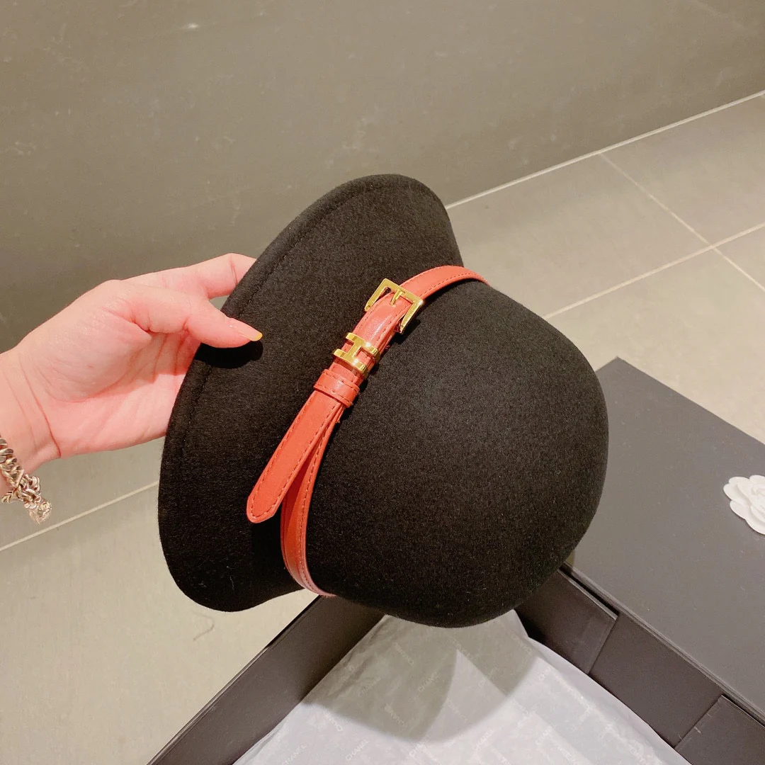 Шерстяная шляпа Hermes - черная - 1