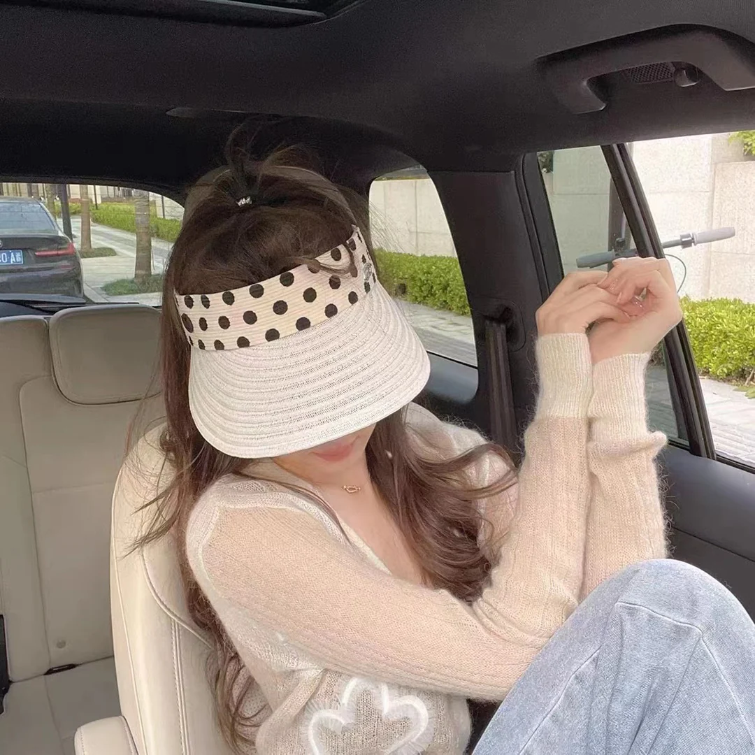 Dior - Солнцезащитная шляпа в горошек на завязках - Регулируемая - 1