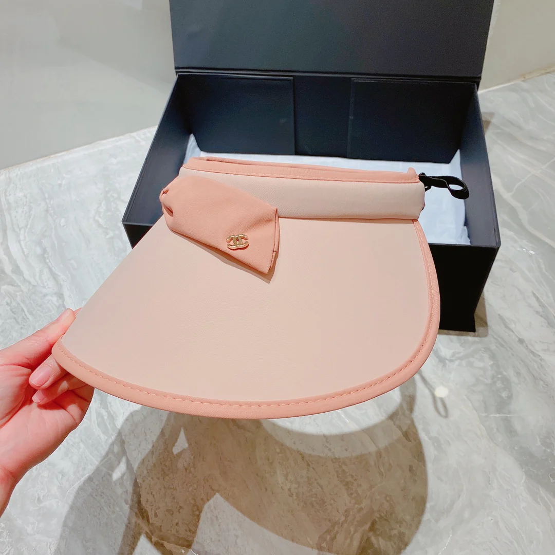 Солнцезащитная шляпа Chanel - Парик с открытым носком - Розовый