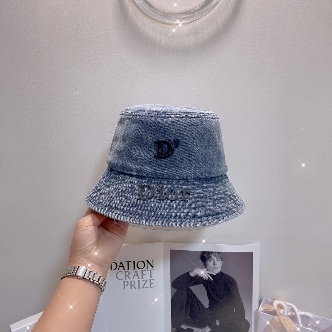 Панама Dior из вышитого денима с эффектом потертости - 1 шт.