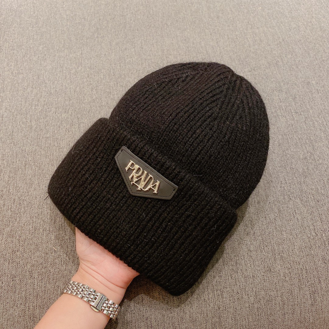Prada - Вязаная шапка-бини - Унисекс - Черная