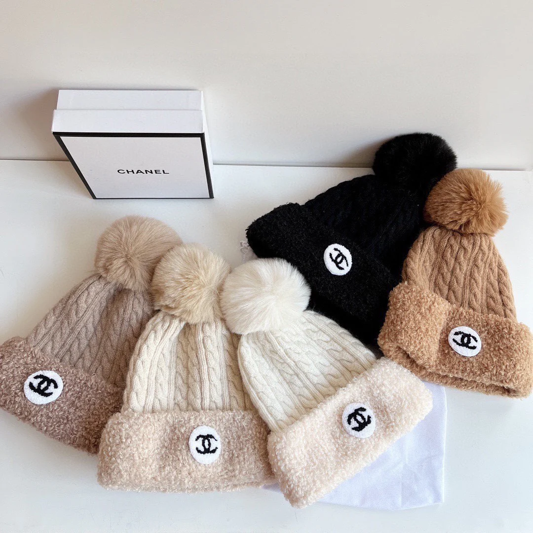 Chanel - Вязаная шапка-бини - Белая - 1