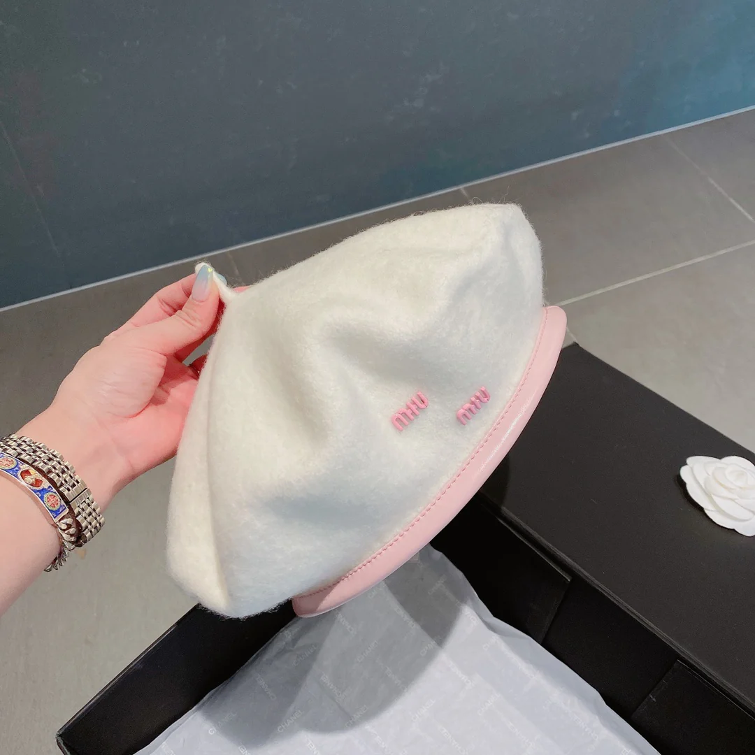 Шерстяной берет Miu Miu - белый - 1