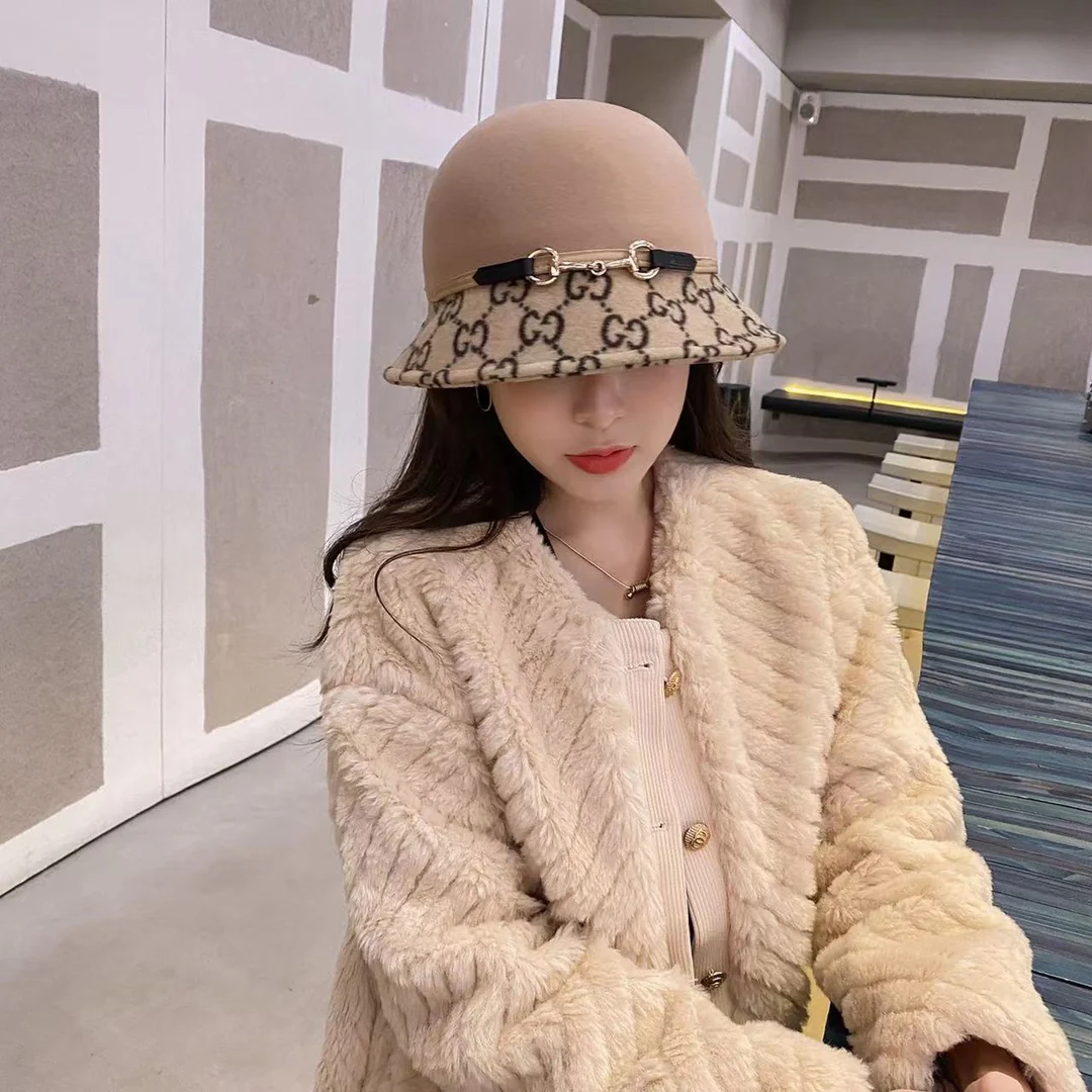 Семейство Пу-Г - шерстяная рыбацкая шляпа - абрикос