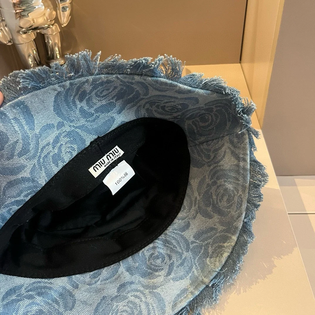 Панама Miu Miu Rose Cowboy Buckboy Hat - синяя