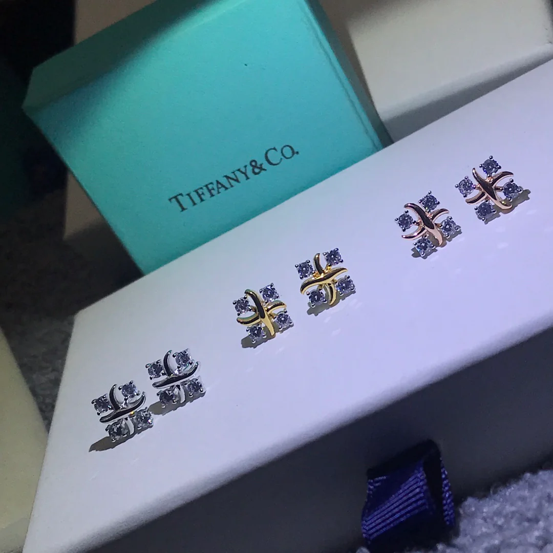 Серьги Tiffany - Пуговица - 6 шт.