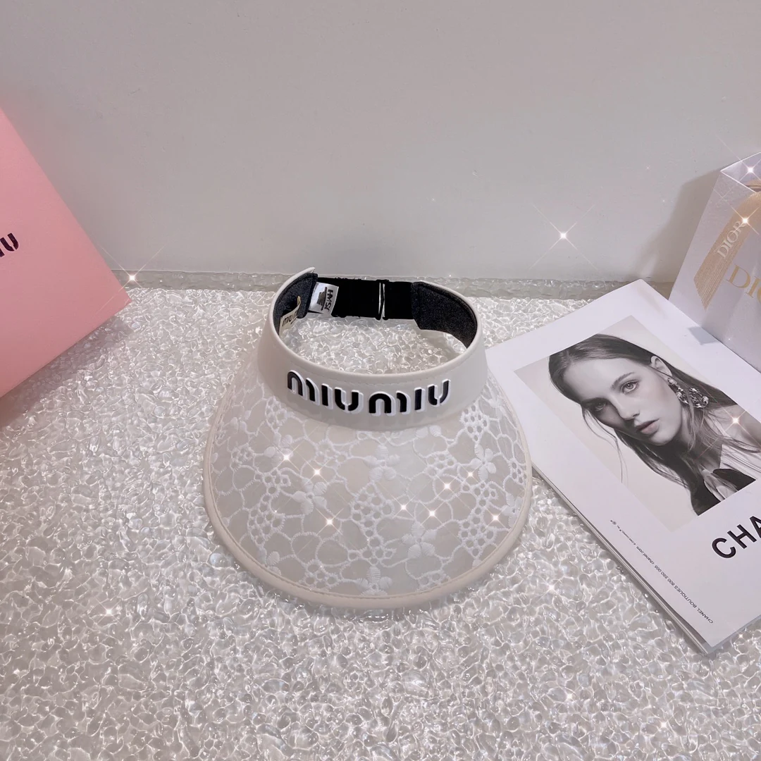 Miu Miu - Нежный кружевной солнцезащитный козырек - 2 цвета - 1