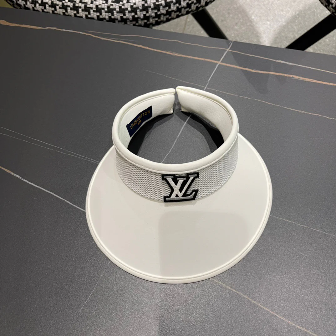 Новинка LV 2024 — Однотонная солнцезащитная шляпа — Белая
