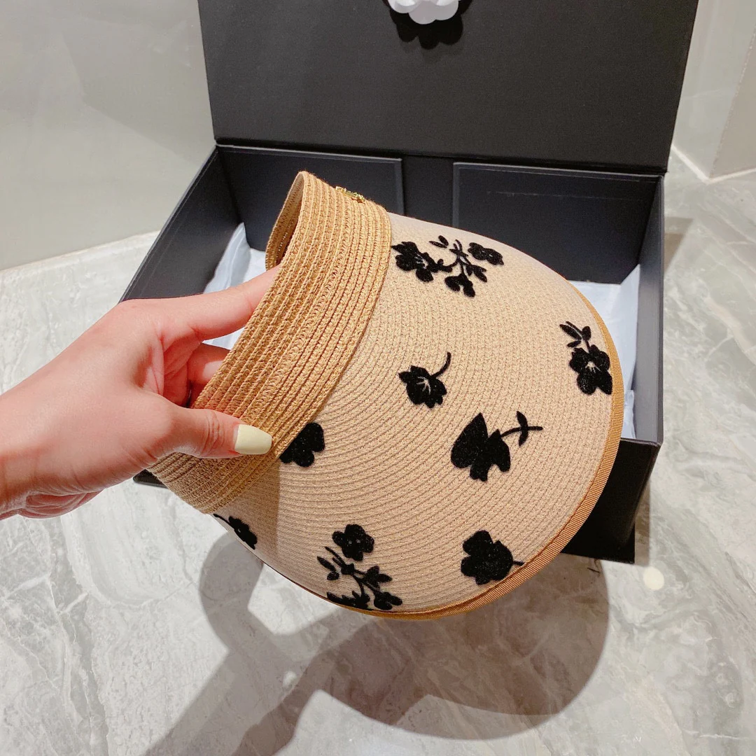 Солнцезащитная шляпа Chanel - Открытый жилет - Абрикосовый - 1