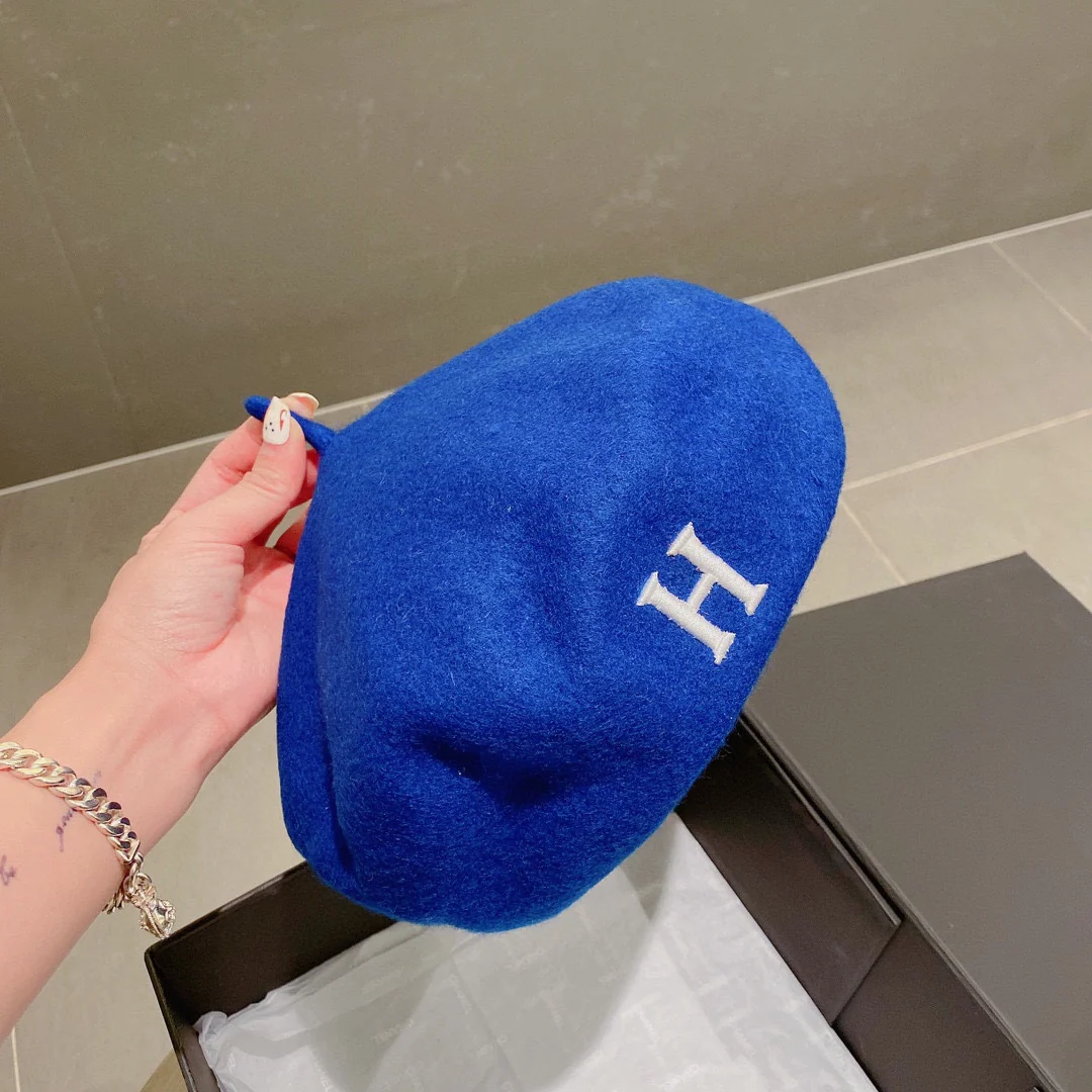 Шерстяной берет Hermes - синий