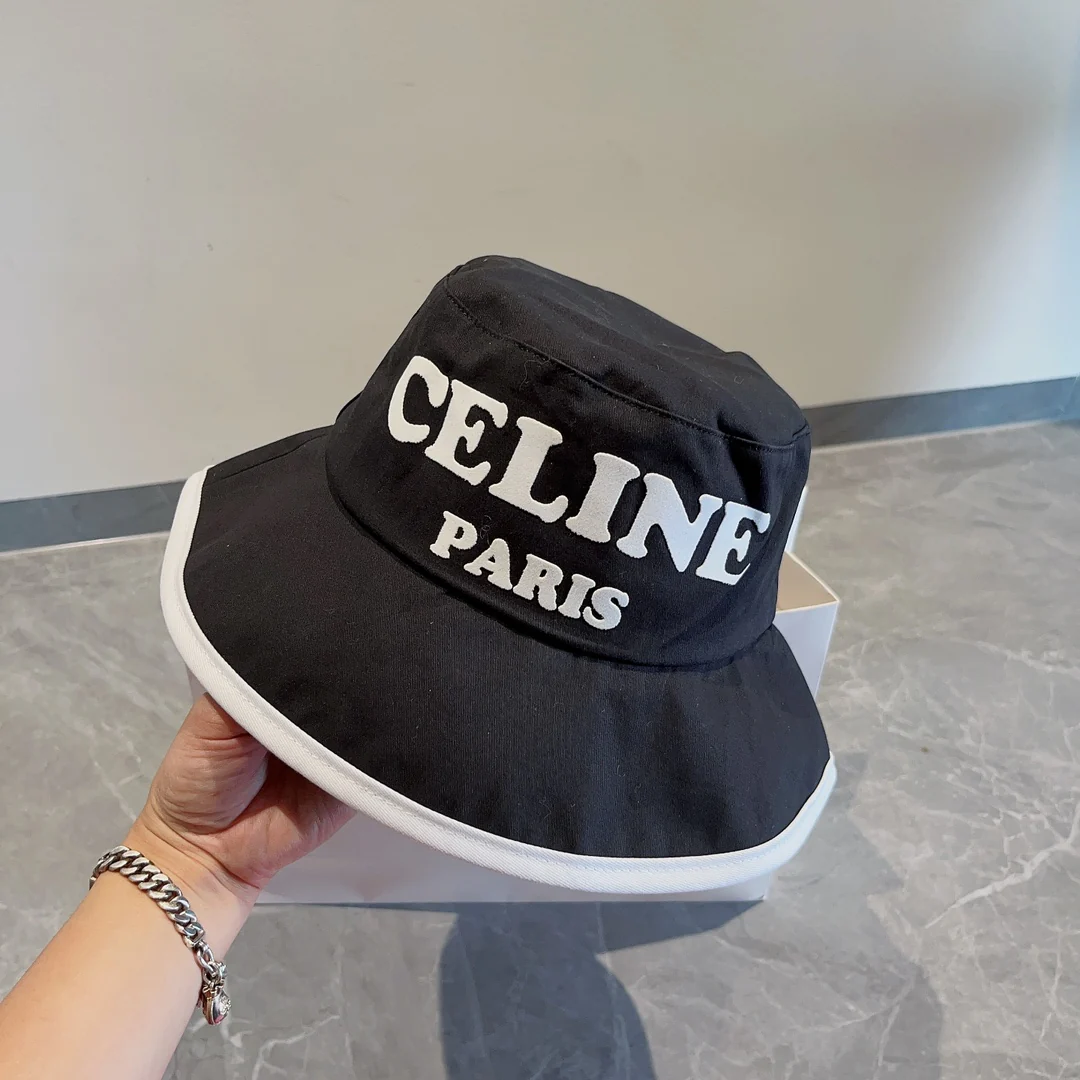 Celine - Новая осенняя панама из парусины - Черная