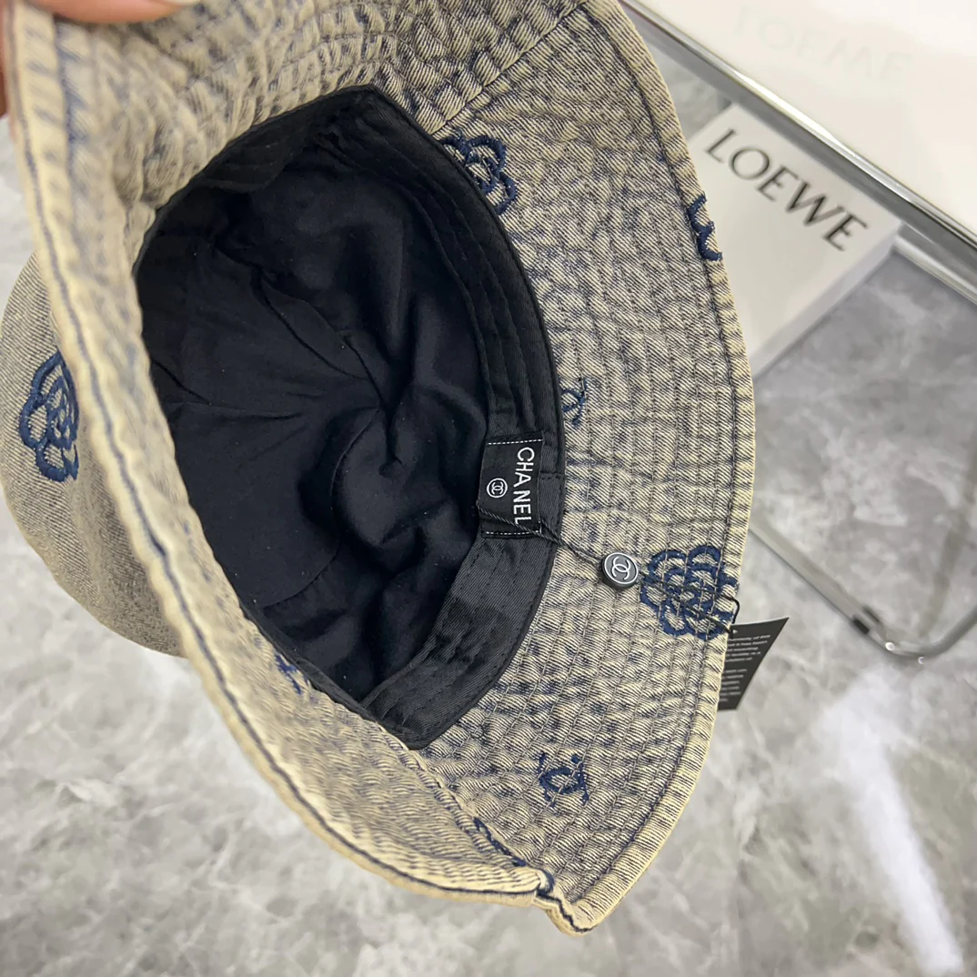 Chanel - Уникальная вышитая ковбойская рыбацкая шляпа - серая