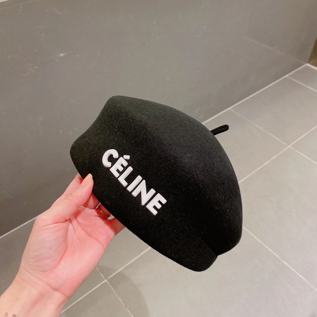 Celine - Шерстяной берет - Черный
