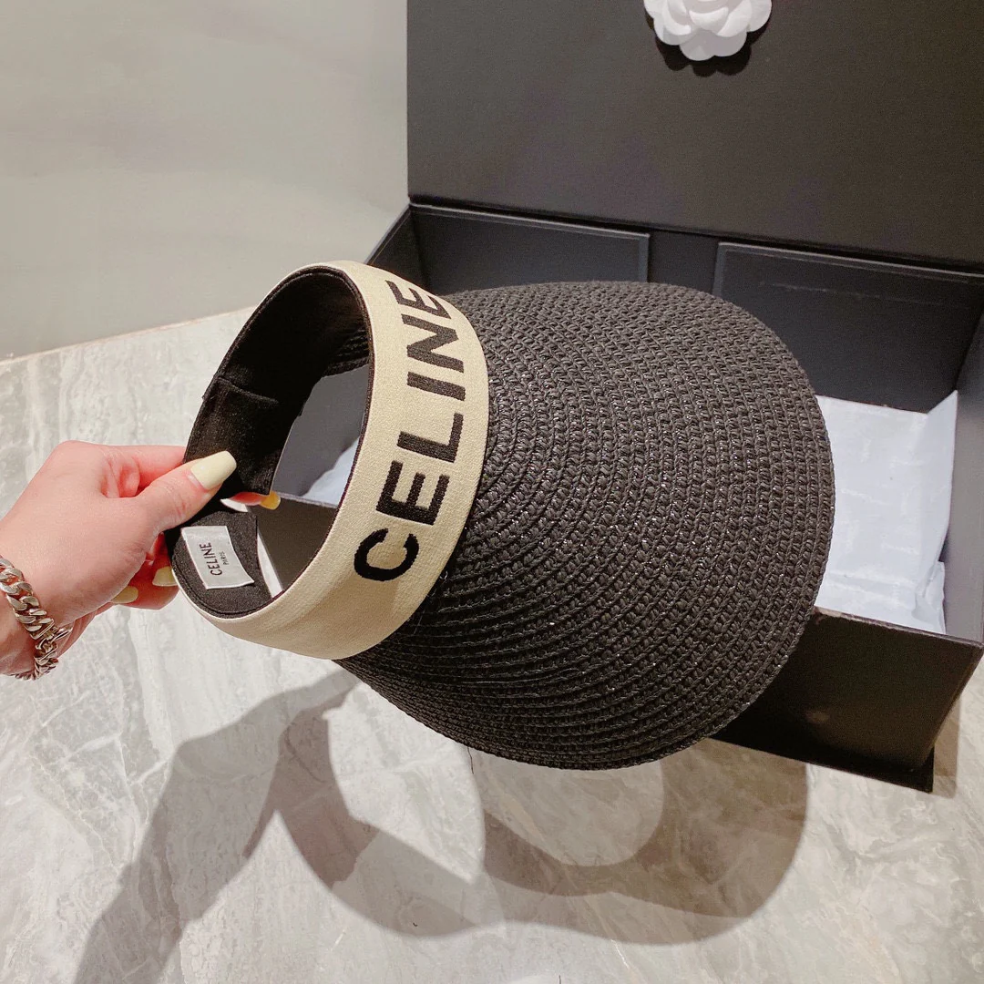 Соломенная шляпа Celine с открытым верхом