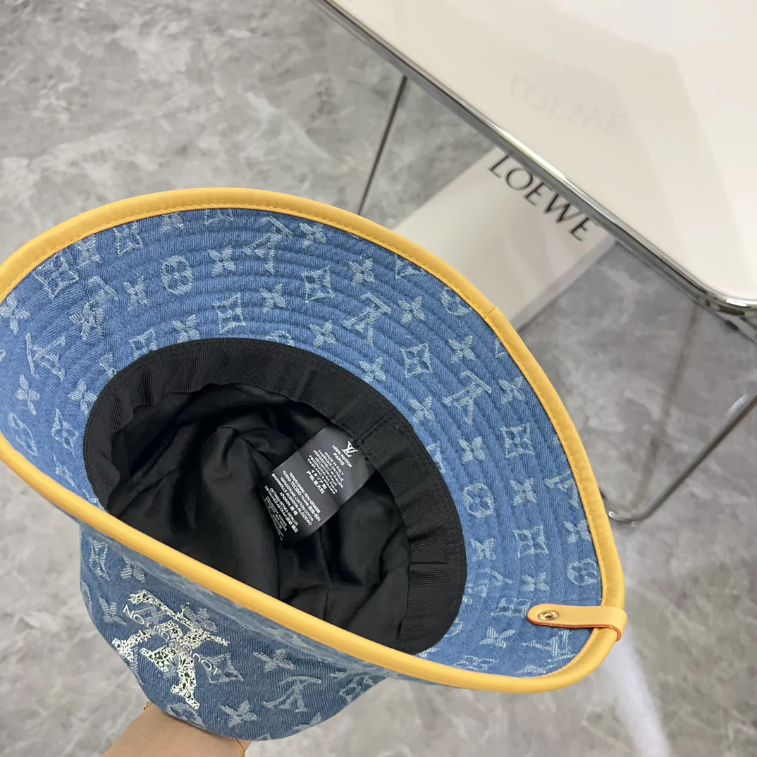 Новая джинсовая панама LV 2024 с кожаной отделкой