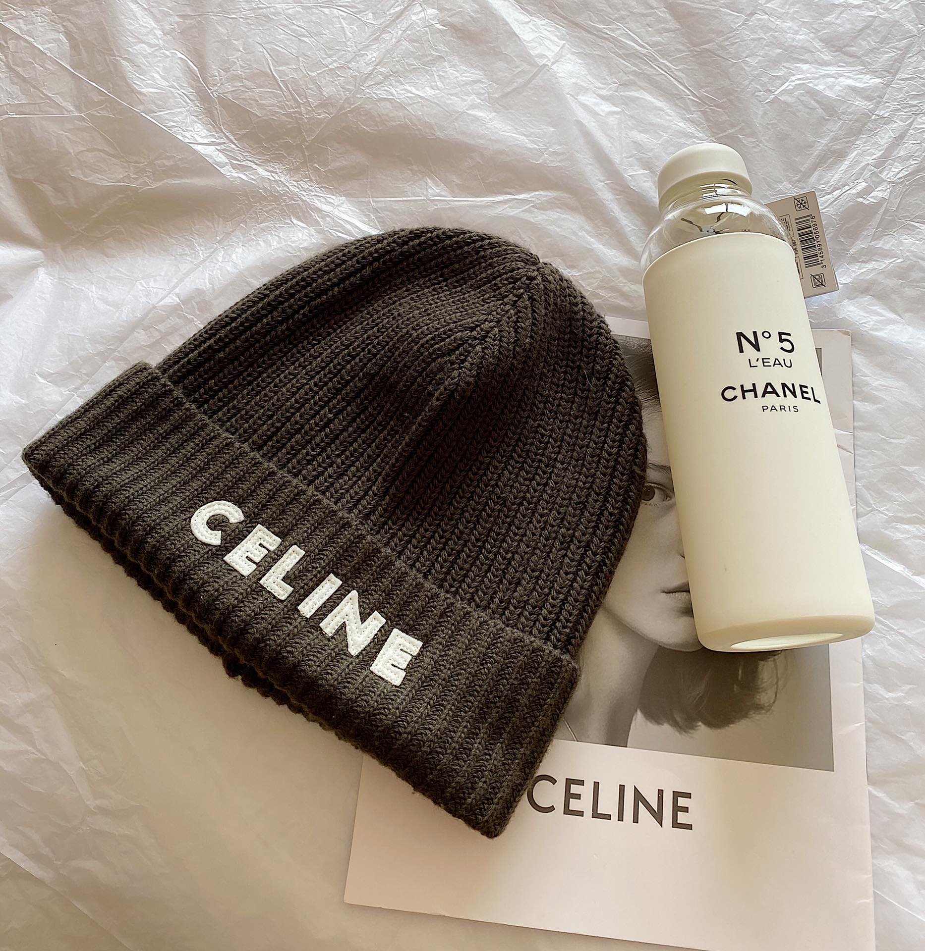 Вязаная шапка Celine - коричневая