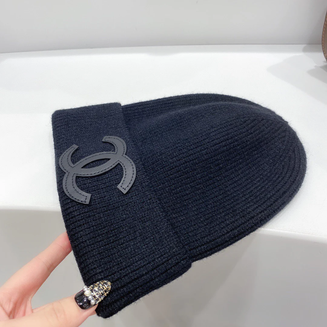 Chanel - Вязаная шапка-бини - Рекомендовано инфлюенсерами - Черная