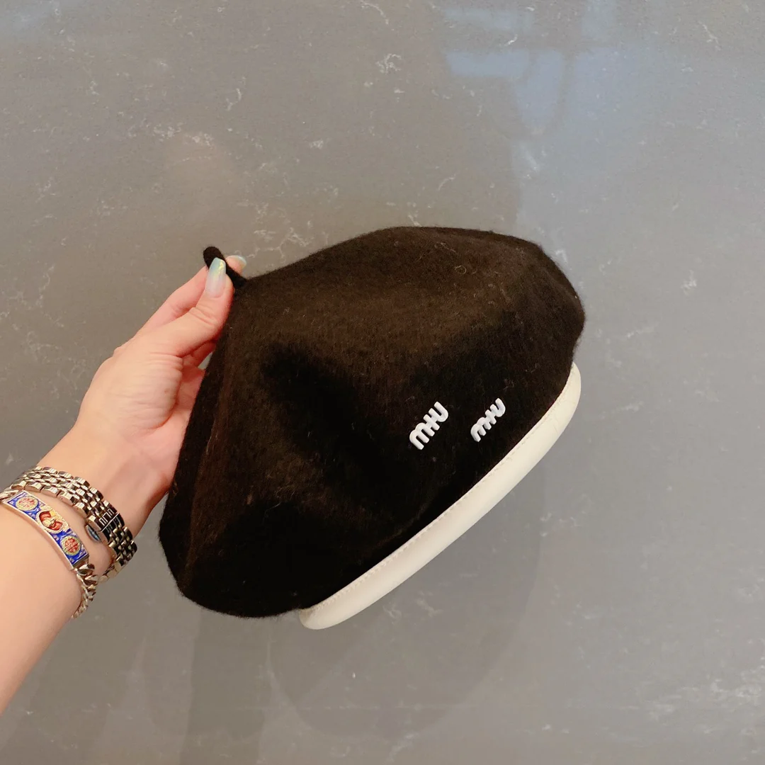 Шерстяной берет Miu Miu - Черный - 1