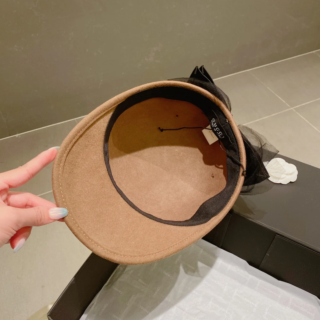 Шерстяная бейсболка Gucci — коричневая